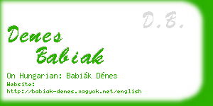 denes babiak business card